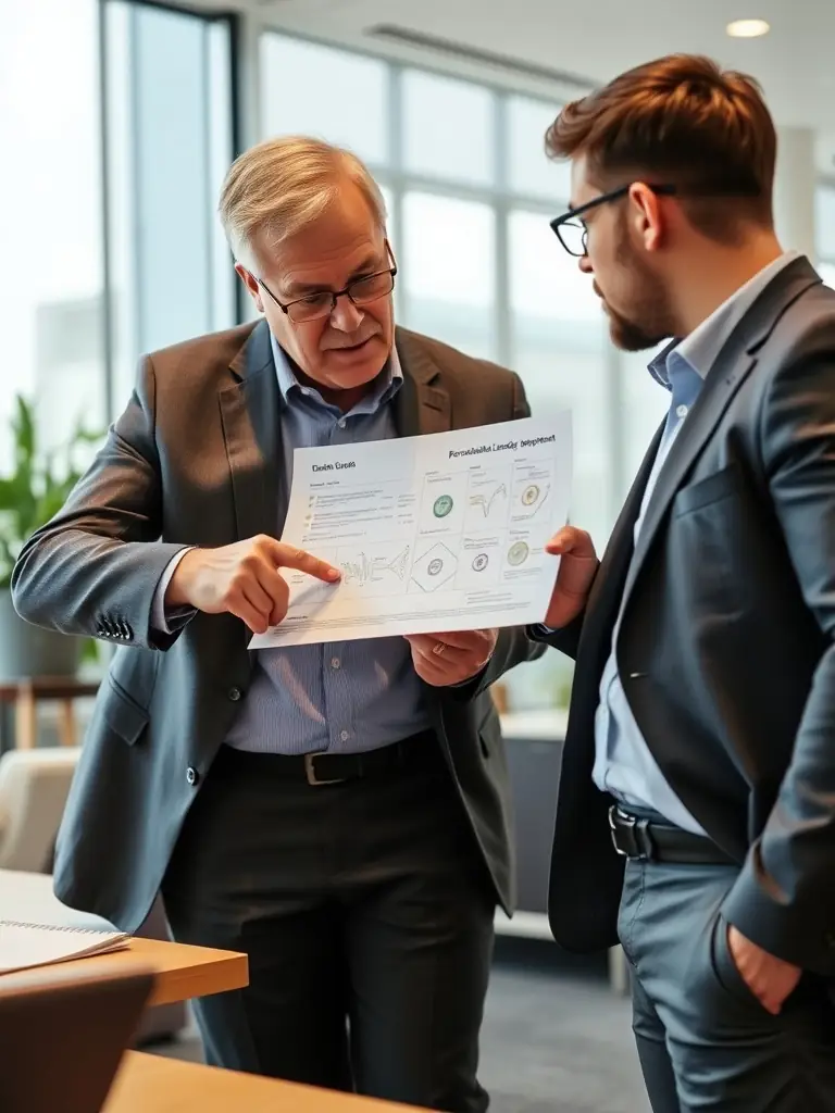 A senior manager receiving personalized feedback and guidance from a leadership coach during a performance review session.